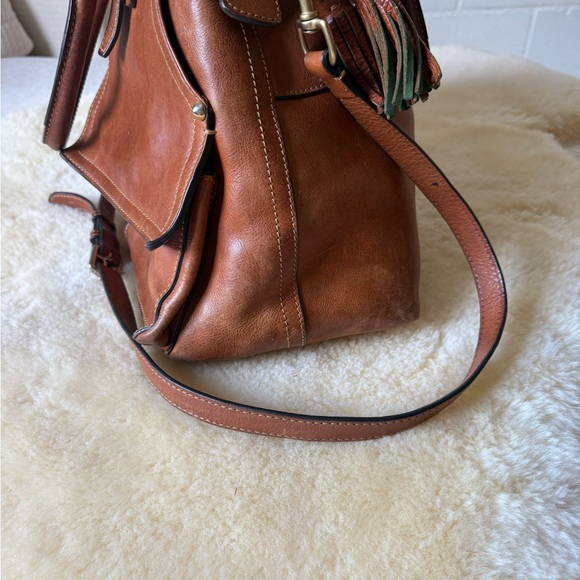 Dooney & Bourke Leather florentine/diaper bag/Handbag purse cognac brown - Picture 6 of 12